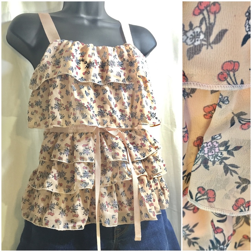 Lauren Conrad multi ruffle top